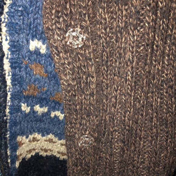 Long knit 2-button brown marble cardigan size medium - Picture 11 of 14